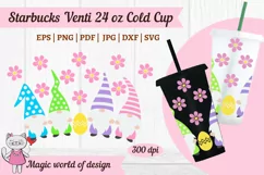 Easter Gnomes with flowers svg, tumbler Venti Cold Cup 24 oz Product Image 2