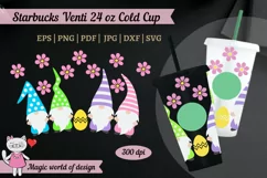 Happy Easter Gnomes svg for tumbler Venti Cold Cup 24oz Product Image 1
