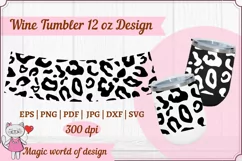 Cheetah leopard svg Wine tumbler designs for 12oz wine glass Product Image 1