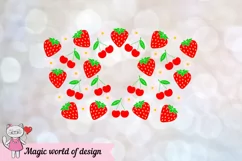 Strawberries with cherries svg for tumbler Venti cold cup 24 Product Image 3