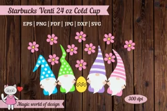 Easter Gnomes with flowers svg, tumbler Venti Cold Cup 24 oz Product Image 4