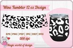 Cheetah leopard svg Wine tumbler designs for 12oz wine glass Product Image 5