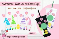 Happy Easter Gnomes svg for tumbler Venti Cold Cup 24oz Product Image 2