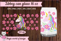 Unicorn with sakura svg for Beer Libbey Can Glass 16 oz Product Image 4