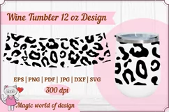 Cheetah leopard svg Wine tumbler designs for 12oz wine glass Product Image 6