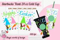 Easter Gnomes with Bunny svg for tumbler Venti Cold Cup 24oz Product Image 2