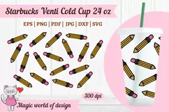 Pencil Teach Love svg Full Wrap Tumbler Venti cold Cup 24 oz Product Image 2