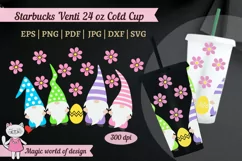 Easter Gnomes with flowers svg, tumbler Venti Cold Cup 24 oz Product Image 1