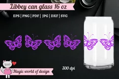 Purple Butterflies svg Libbey Can Glass 16oz Product Image 3