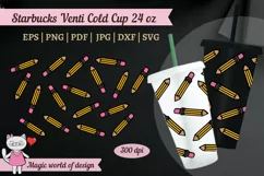 Pencil Teach Love svg Full Wrap Tumbler Venti cold Cup 24 oz Product Image 5