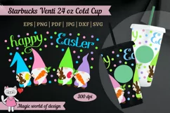 Easter Gnomes with Bunny svg for tumbler Venti Cold Cup 24oz Product Image 1