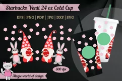 Easter Gnomes with Bunny svg for tumbler Venti Cold Cup 24oz Product Image 1
