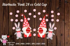 Easter Gnomes with Bunny svg for tumbler Venti Cold Cup 24oz Product Image 3