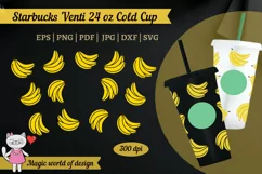 Banana Fruits svg for Full Wrap Venti Cold Cup 24 oz Product Image 1