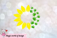 Marijuana and half of a sunflower for Tumbler Cold Cup 24 Oz Product Image 3