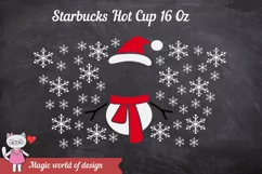 Snowman Snowflakes tumbler Hot Cup 16 Oz, with logo vinyl Product Image 2