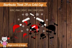 Santa skull with glasses svg, Full Wrap Venti Cold Cup 24 oz Product Image 4
