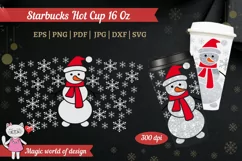 Snow man svg, Snowflakes svg tumbler Hot Cup 16 Oz Product Image 1
