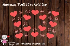 Hearts and curls svg for tumbler Venti Cold Cup 24 oz Product Image 2