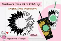 Teacher Sunflower svg, for tumbler Venti Cold Cup 24 oz Product Image 1