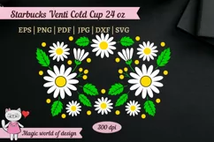 Wildflowers Daisy Svg Full Wrap Tumbler Venti Cold Cup 24 oz Product Image 2