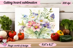 Wildflowers Vibrant Colors Watercolour design kitchen png Product Image 1
