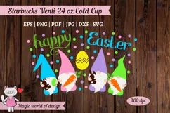 Happy Easter gnome svg, tumbler venti cold cup 24 oz no hole Product Image 4
