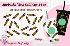 Pencil svg Full Wrap for Tumbler Venti cold Cup 24 oz Product Image 1