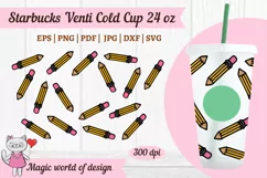 Pencil svg Full Wrap for Tumbler Venti cold Cup 24 oz Product Image 2