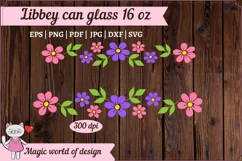 Flower border svg for Libbey Can Glass 16 oz Product Image 3
