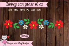 Summer flower border svg For Libbey Can Glass 16 oz Wrap Product Image 4