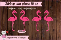 Pink Flamingo For Libbey Can Glass 16 OZ Wrap, Summer svg Product Image 6