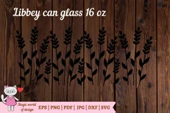 Wild flowers lavender silhouette svg Libbey 16 oz can glass Product Image 3