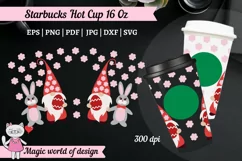 Easter gnome bunny svg, Full Wrap for tumbler Hot Cup 16 Oz Product Image 1
