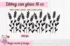 Wild flowers lavender silhouette svg Libbey 16 oz can glass Product Image 2