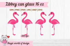 Pink Flamingo For Libbey Can Glass 16 OZ Wrap, Summer svg Product Image 4
