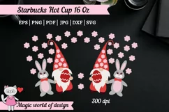 Easter gnome bunny svg, Full Wrap for tumbler Hot Cup 16 Oz Product Image 2