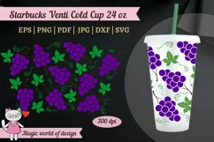 Purple Grapes svg Full Wrap for Tumbler Venti cold Cup 24 oz Product Image 5