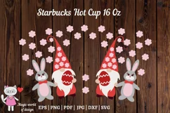 Easter gnome bunny svg, Full Wrap for tumbler Hot Cup 16 Oz Product Image 3