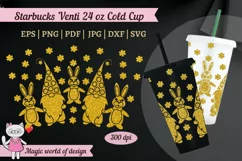 Easter Gnomes silhouette svg for tumbler Venti Cold Cup 24oz Product Image 1