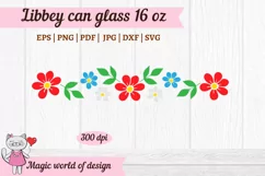 Summer flower border svg For Libbey Can Glass 16 oz Wrap Product Image 3