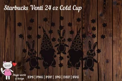 Easter Gnomes silhouette svg for tumbler Venti Cold Cup 24oz Product Image 4