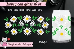 Bouquet Daisy svg for Beer Libbey Can Glass 16 oz Product Image 1