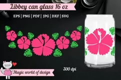 Wreath of pink Flower Beer Libbey Can Glass 16 oz Wrap Product Image 3
