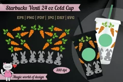 Carrot for rabbit svg, Full Wrap tumbler Venti Cold Cup 24oz Product Image 1