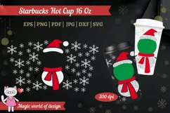 Snowman Snowflakes tumbler Hot Cup 16 Oz, with logo vinyl Product Image 1