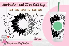Teacher Sunflower svg apple, for tumbler Venti Cold Cup 24 Product Image 2