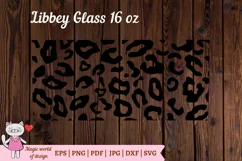 Black Cheetah Leopard svg , Libbey Can Glass 16 oz Wrap svg Product Image 3
