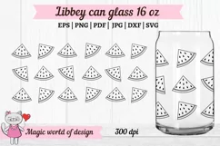 Watermelon outline Libbey 16 oz Beer Can Glass Svg, Summer Product Image 1