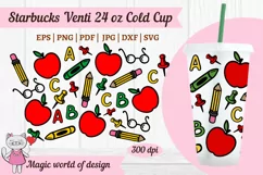Teacher appreciation apple svg tumbler Cold Cup 24oz No hole Product Image 1